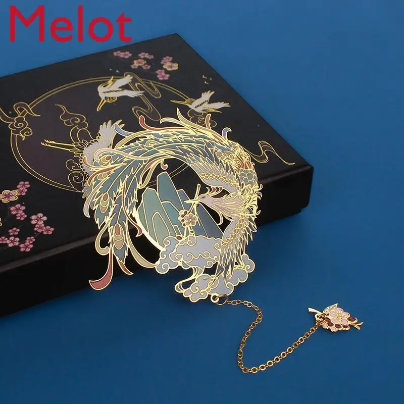 

Colorful Craft Metal Hollow Bookmark Chinese Style Cute Small Pendant Gift