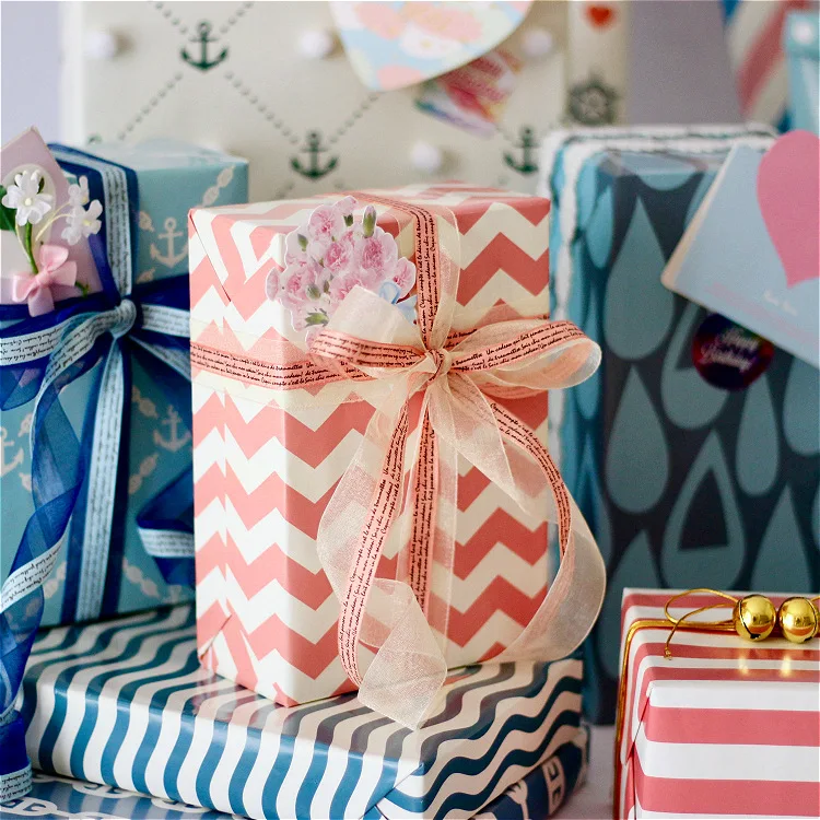 20 шт в стиле океана подарочная оберточная бумага смешанных цветов подарочная оберточная бумага подарок Рождественские вечерние Рождественская Подарочная коробка бумага для упаковки подарка