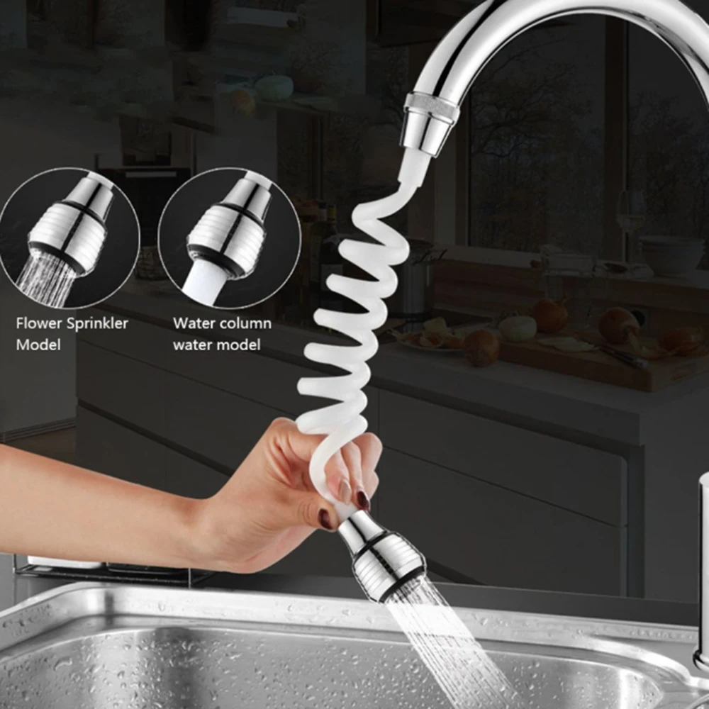 

Flexible 360 Rotating Tap Extender Long Hose Telescopic Shower Nozzle Pull Down Out Kitchen Sink Faucet Rotatable Sprayer
