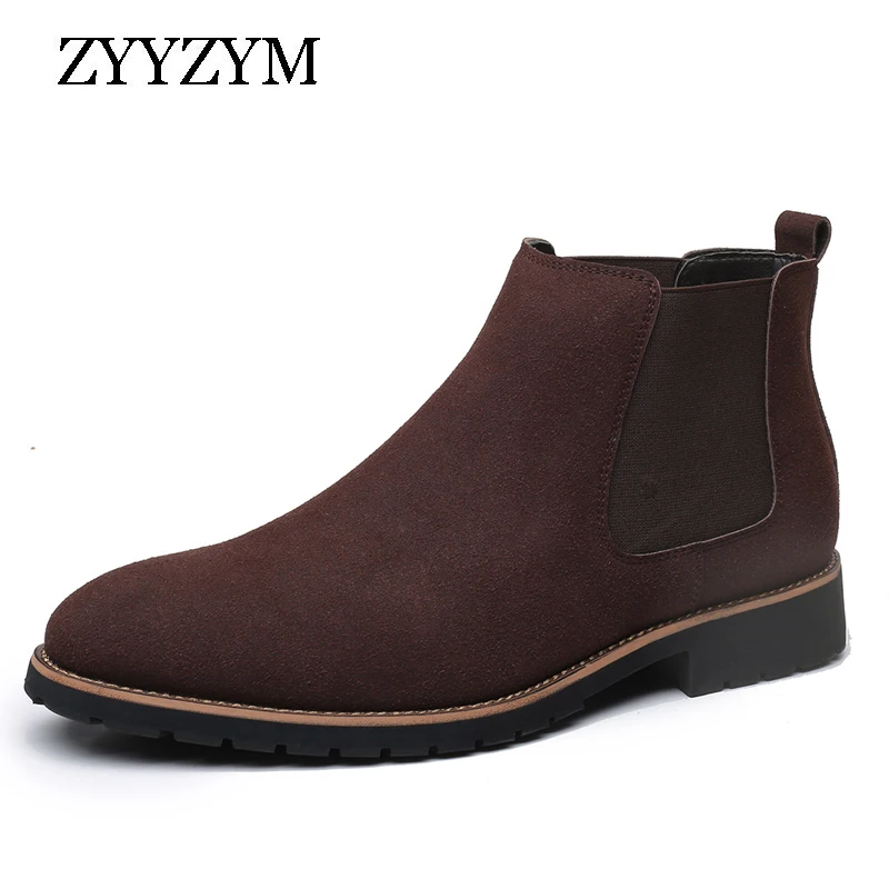 

ZYYZYM Chelsea Boot Men 2021 Spring Autumn Fashion High Top Versatile Men Boots Eur Size 38-48