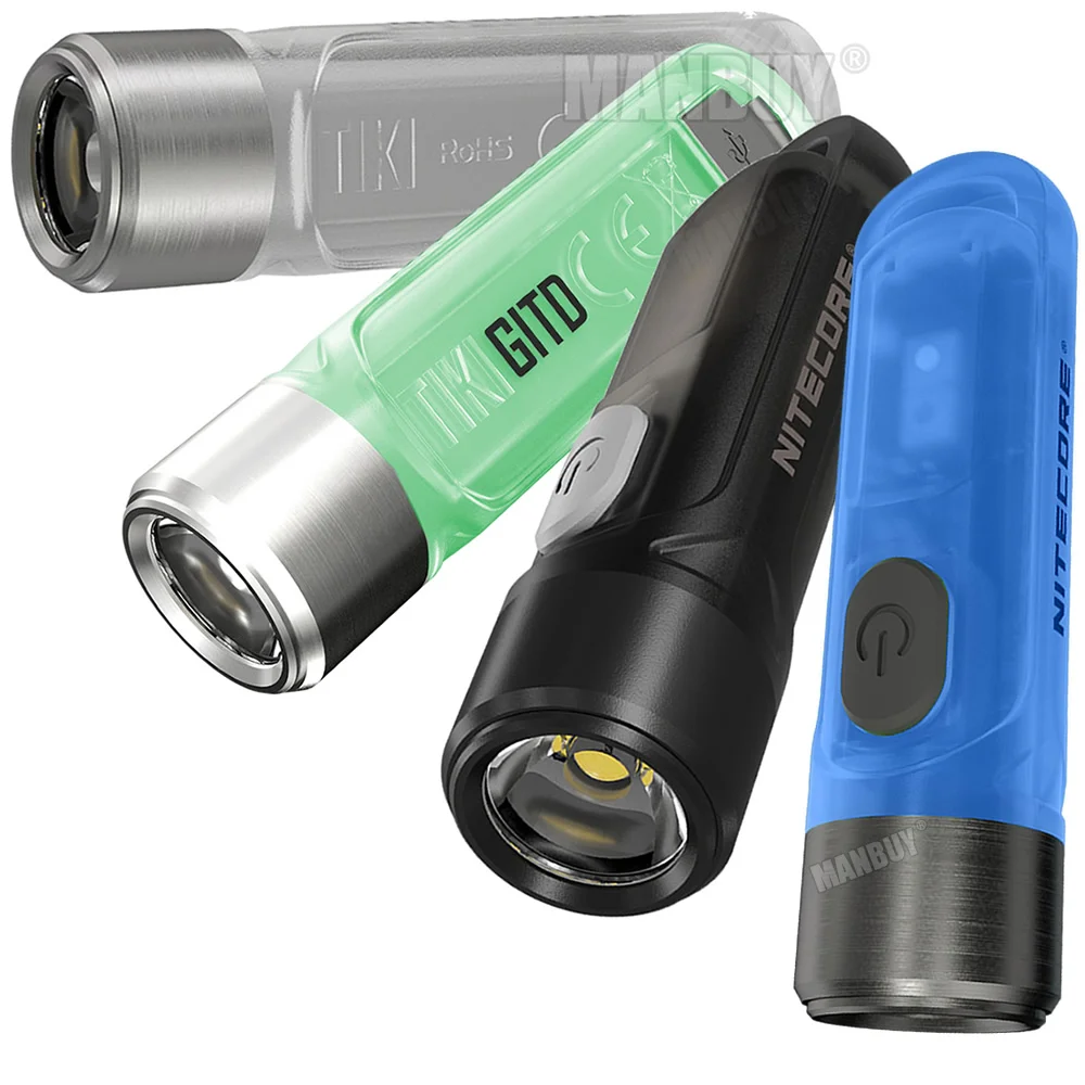 Nitecore бамбуковые GITD синий TIKILE 3 цвета светильник Перезаряжаемые светодиодный ключ