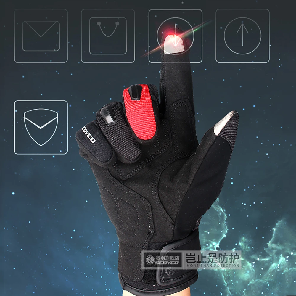 Мужские мотоциклетные перчатки SCOYCO водонепроницаемые из натуральной коровьей