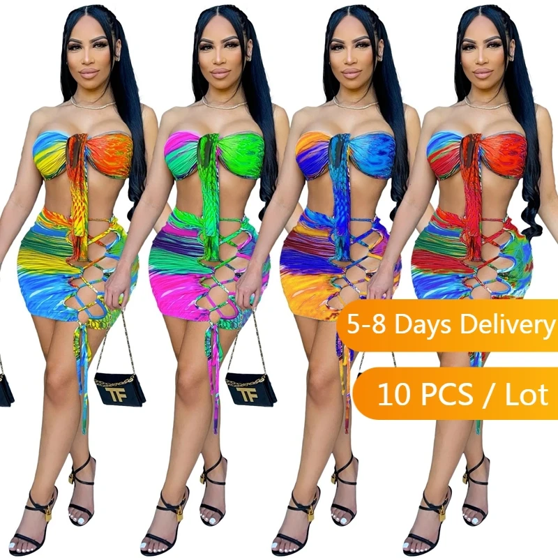 

Большие партии, оптовая продажа, комплекты летней юбки, женская пляжная одежда, мини-юбки на шнуровке и комплект из юбки и юбки, Женский Бандаж