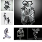 Абстрактная проволока, металлическая искусственная Подвеска для пар, настенная живопись, роспись, украшение для дома, живопись