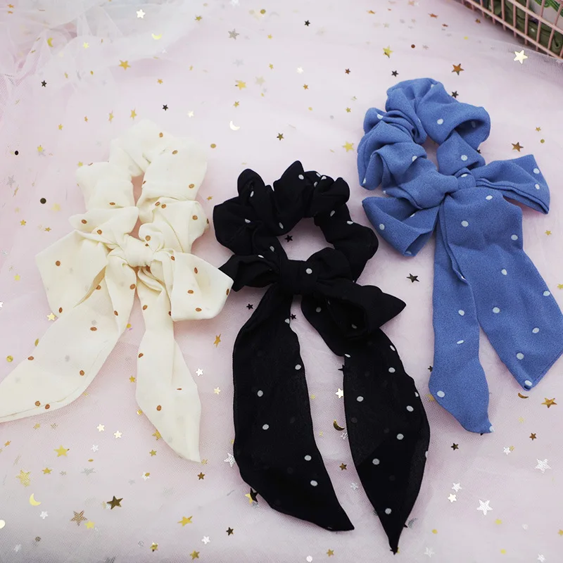 Элегантное волнистое кольцо для волос шифоновое стример головной убор женщин и