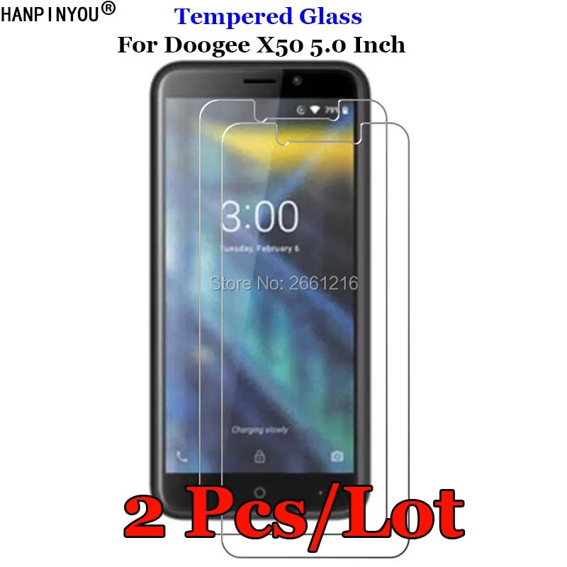 

2 Pcs/Lot For Doogee X50 Tempered Glass Film 9H 2.5D Premium Screen Protector Film For Doogee X50 5.0"