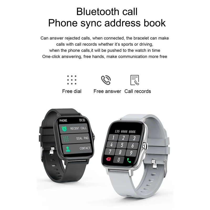 

T42 Smart Watch Sport Watch Man Women Press Screen Operation IP67 Waterproof Bluetooth Fitness Watch