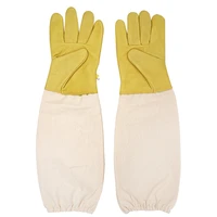 beekeeping gloves protective sleeves yellow soft leather white sheepskin and cloth for apiculture anti bee beekeeping gloves