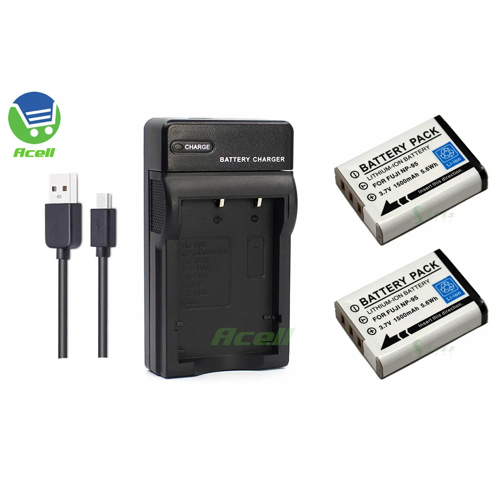 

NP-95 Battery + USB Charger for FUJIFILM X100 X100LE X100S X100T X30 X70 XF10 X-S1 FinePix Real 3DW1 FinePix F31fd F30 Camera