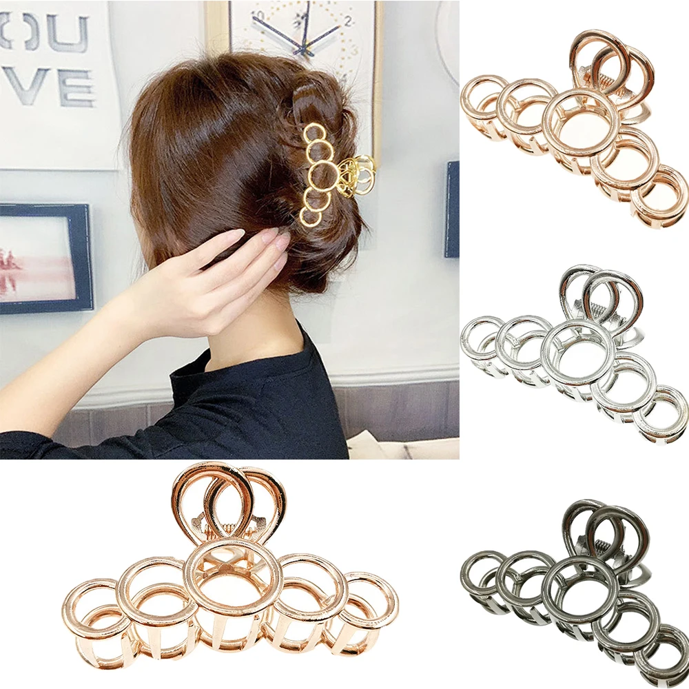 

НОВЫЕ геометрические заколки для волос для женщин и девочек, металлические полые заколки-крабы для волос, заколки для волос, головные уборы ...