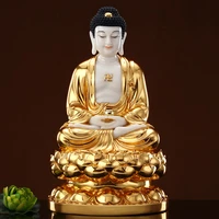 buddhism figure gilding jade sakyamuni amitabha buddha southeast asia family protection propitious prosperity feng shui statue