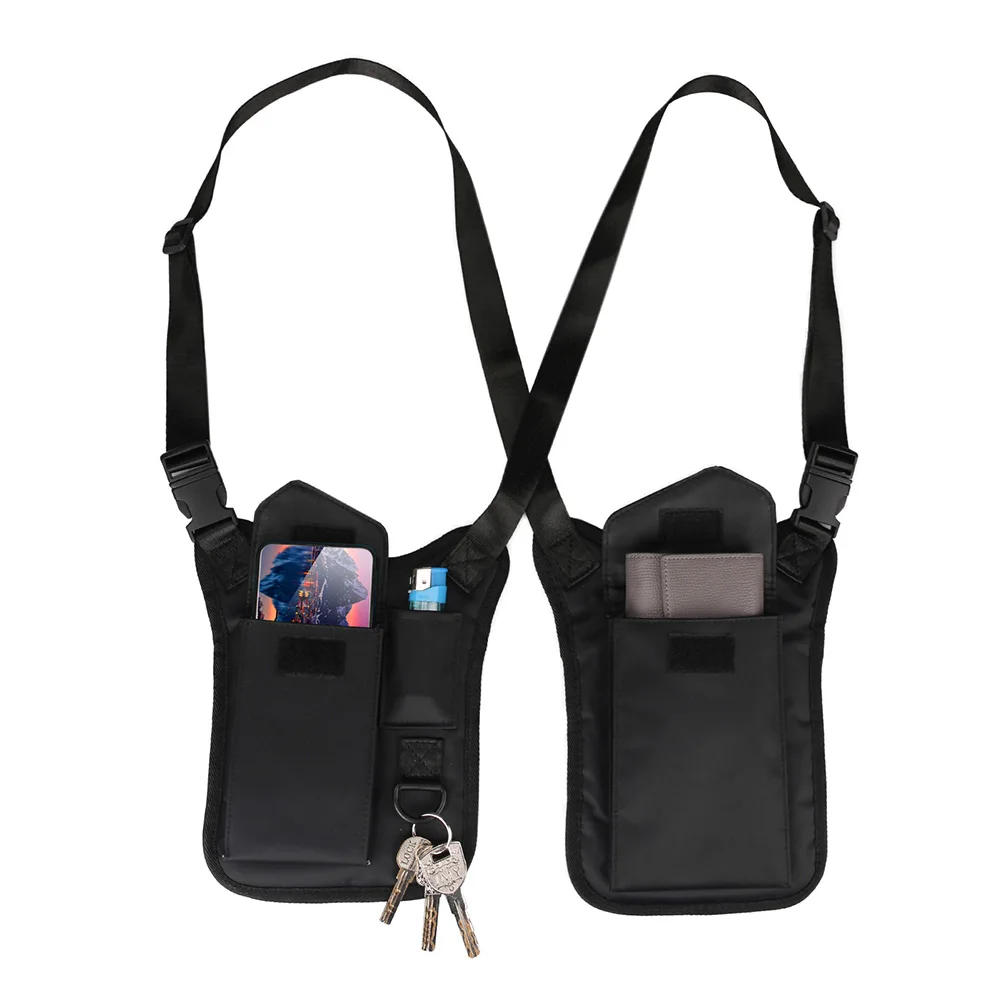 

Yeahmart Nylon Travel Bag Shoulder Hanging Organizer Water-resistant Antitheft Wallet Bag Travel Organizer Holster Card Purse