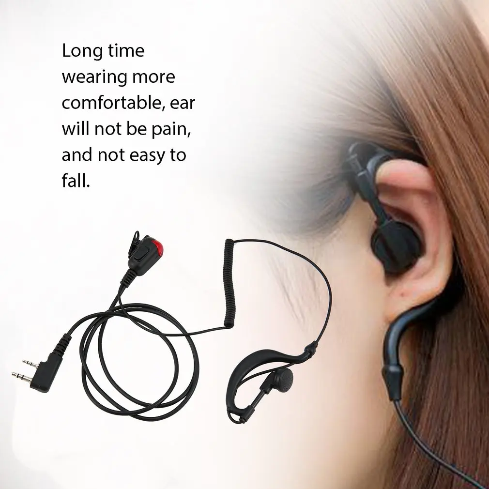 2 Pin наушники с микрофоном Ptt наушник гарнитура для Kenwood Walkie talkie Baofeng Uv5r 888 S радио |