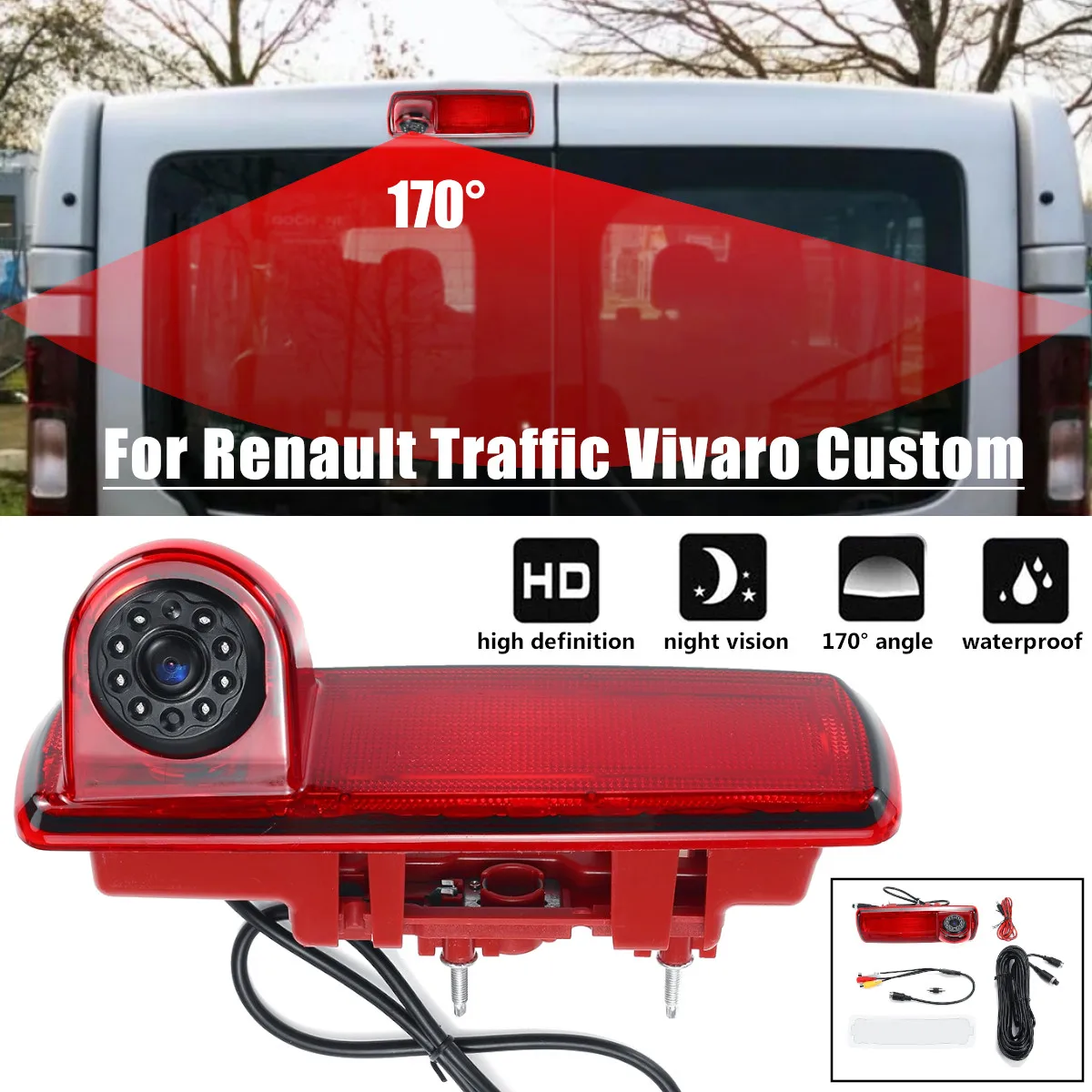 

Car Rear View Brake Light Parking Backup Camera Night Vision for Vauxhall Vivaro for Opel Vivaro for Renault Traffic