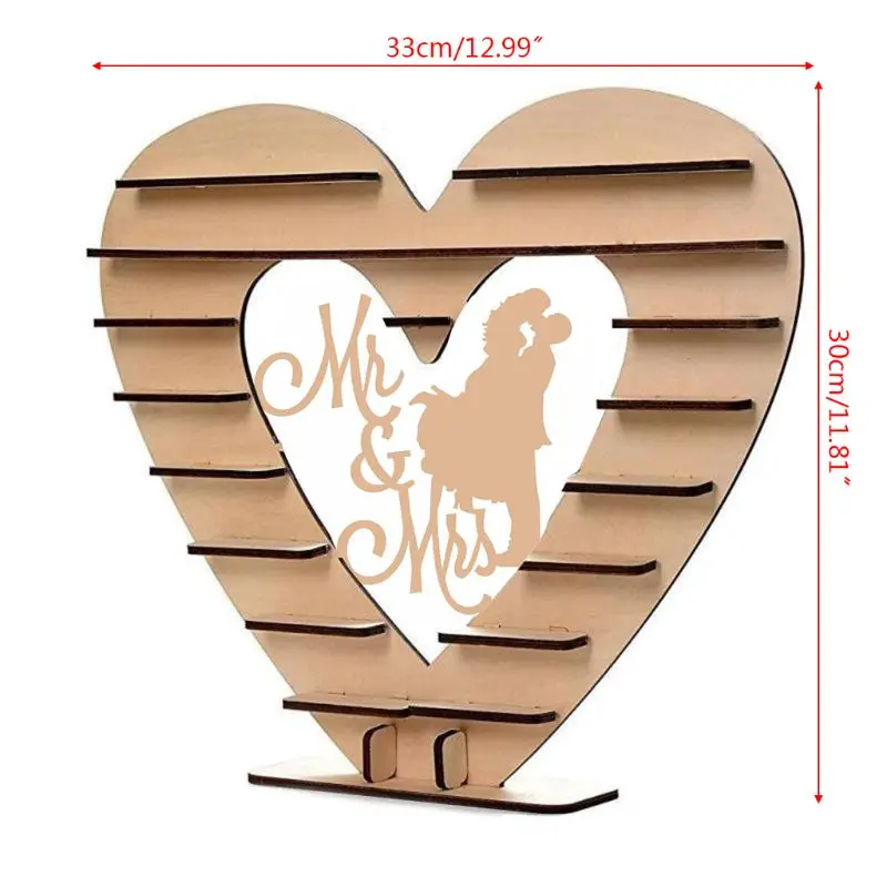 

Wooden Heart Chocolate Dessert Candy Display Stand Centerpiece Decor Holder Wedding Party Bars