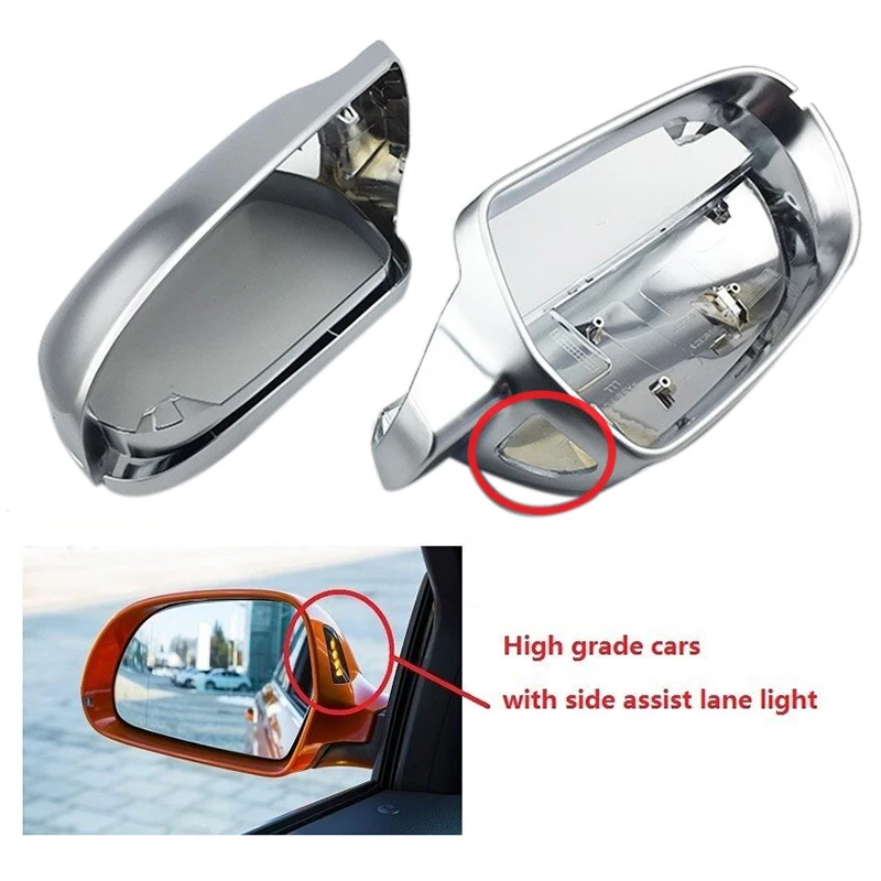 

Chrome Rear View Mirror Cover-Side Mirror Cover Cap with Lane Assist For- A3 2010-13 A4 B8.5 2013-16 A5 S5 2010-16