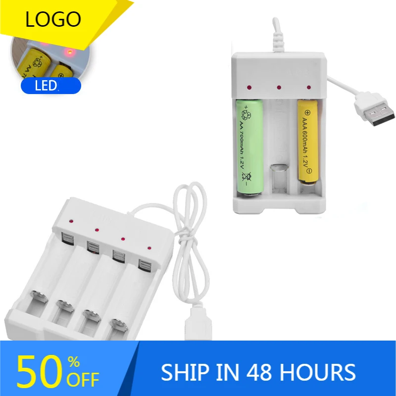 

Universal USB Output 3 / 4 Slot Battery Charger Adapter For AA / AAA Battery Rechargeable Quick Charge Battery Charging Tools
