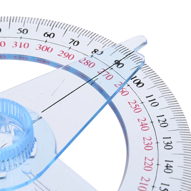 Пластиковый круглый транспортир с поворотной ручкой измерительный инструмент