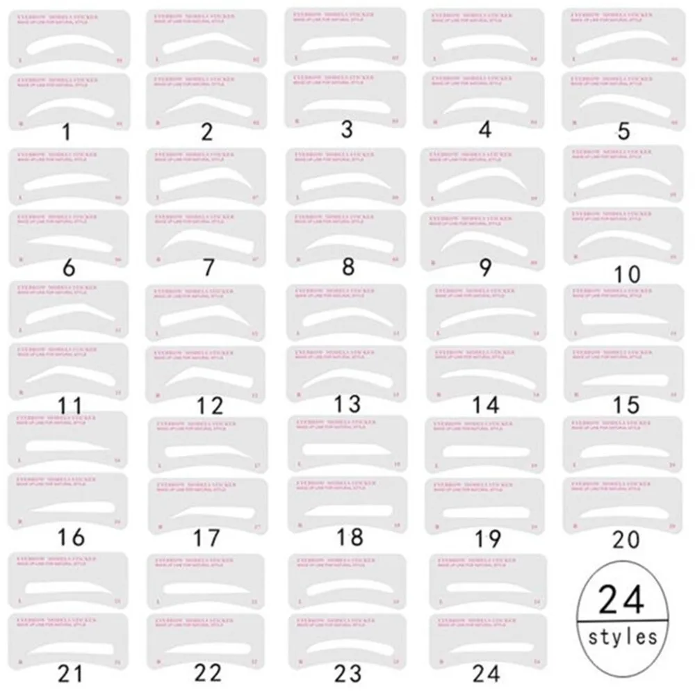 12/24 пар одноразовых нетканых тканей Моделирование бровей шаблон для ухода за