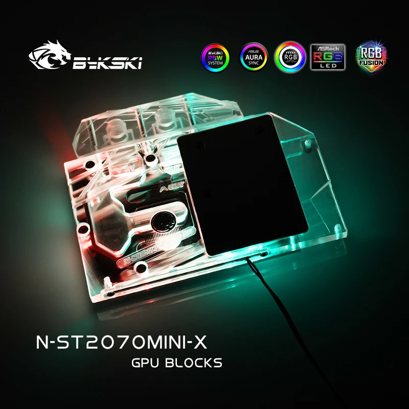 Водяной блок Bykski для ZOTAC RTX2070 8GD6 MINI OC/RTX 2060 AMP/RTX Super Mini/2070 нагнетатель/крышка из