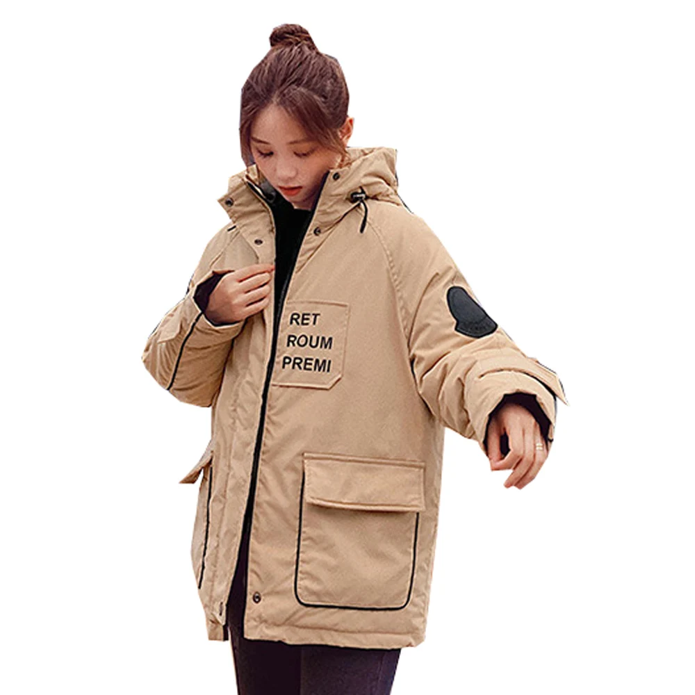 Куртка Теплая пуховая стеганая куртка с короткой курткой Свободная большая