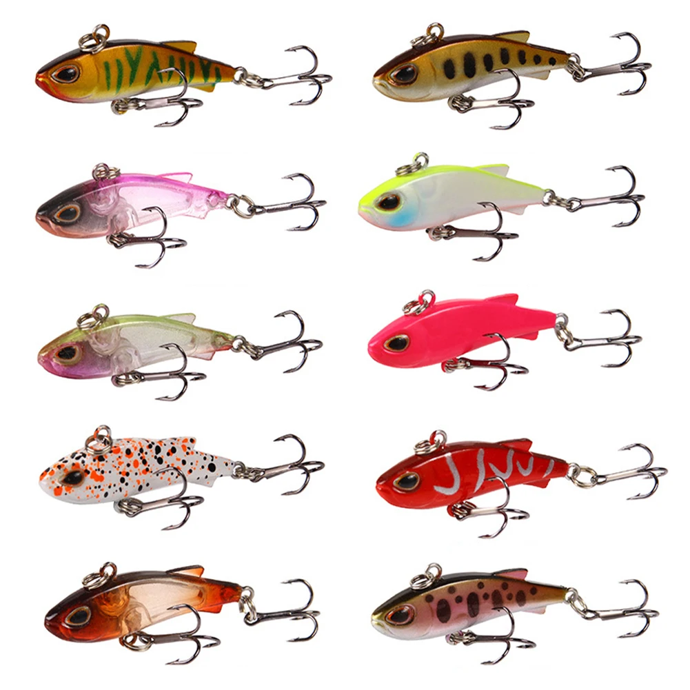 

45mm 4g Mini Sinking Fishing Lure VIB Hard Bait Vibration Artificial Bait Fishing Wobbler Winter Ice Fishing Bass Fishing Tackle