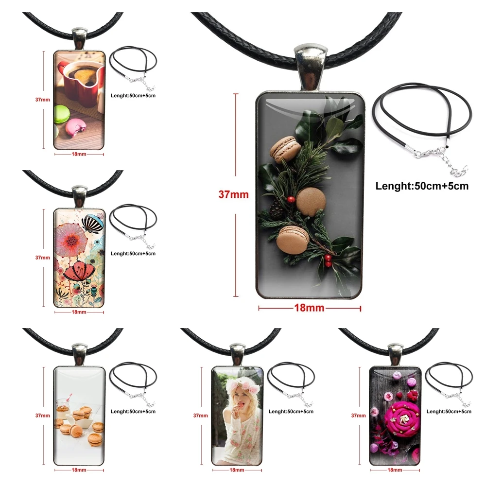 Женские Ювелирные изделия, классические Винтажные Ювелирные изделия, стальное покрытие со стеклом, колье с кабошоном, длинная прямоугольная подвеска