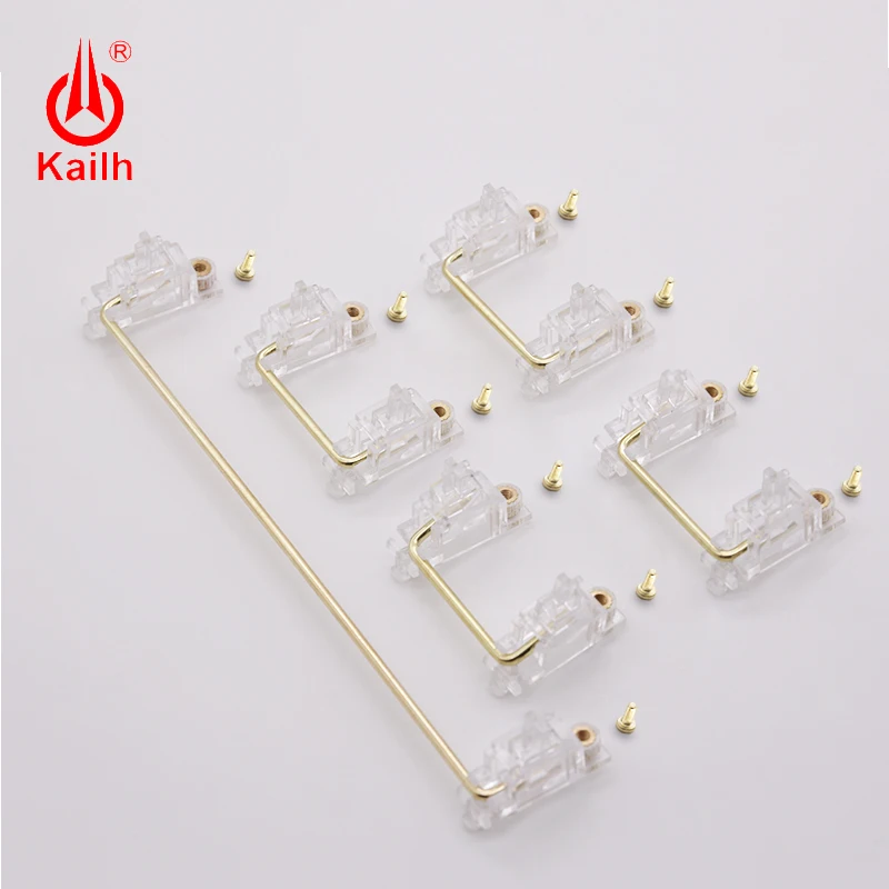 

Стабилизаторы печатных плат Kailh, прозрачные Позолоченные стабилизаторы с осью спутника, 6,25u 2u для механических клавиатур на заказ, бесплатн...