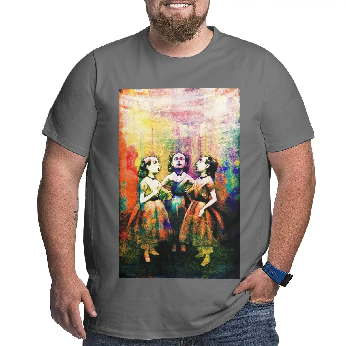 Мужская футболка большого размера с изображением винтажной книги Алисы в стране