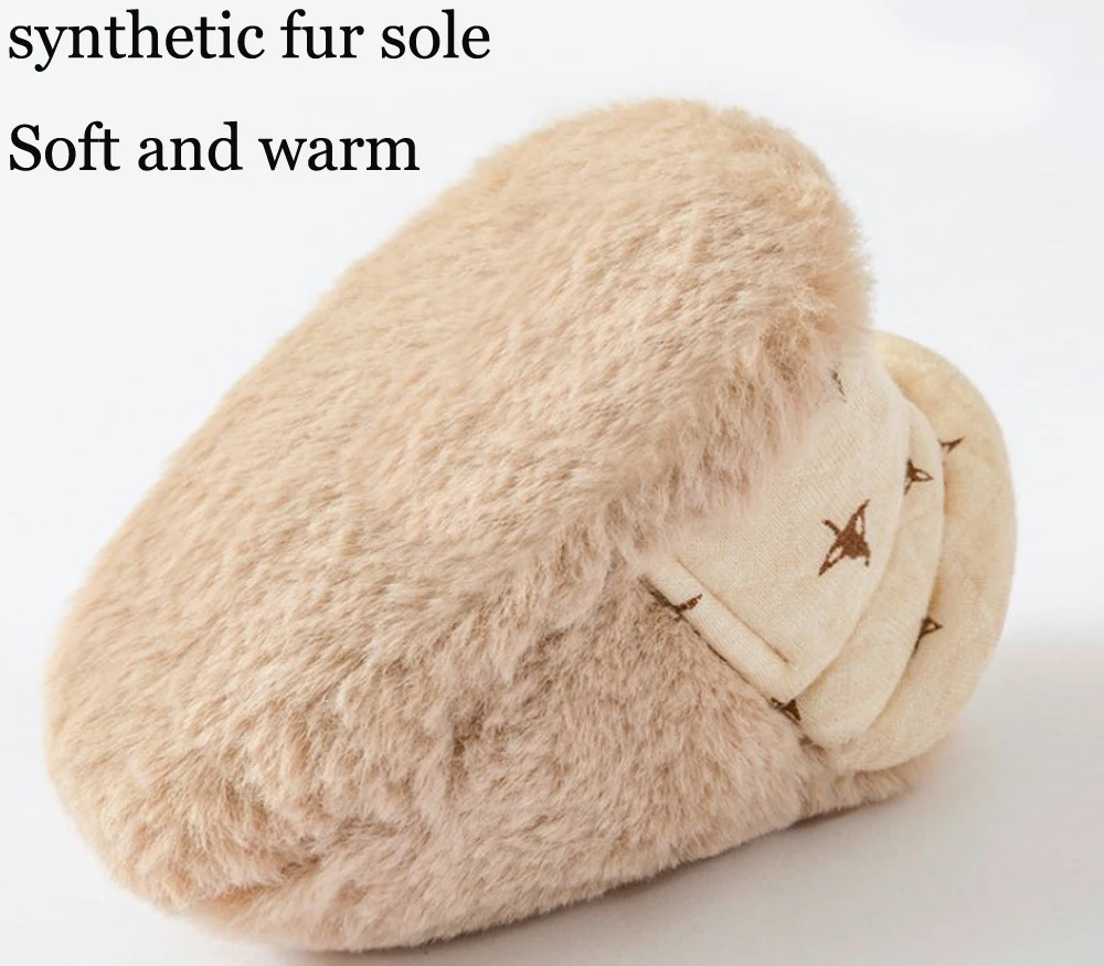 

SandQ Baby Winter Shoes Warm Fur Foot Cover Soft Cuna Bebe Zapatos Chaussure 0-12M Infant Boys Booties Girl Camel Beige Pink New