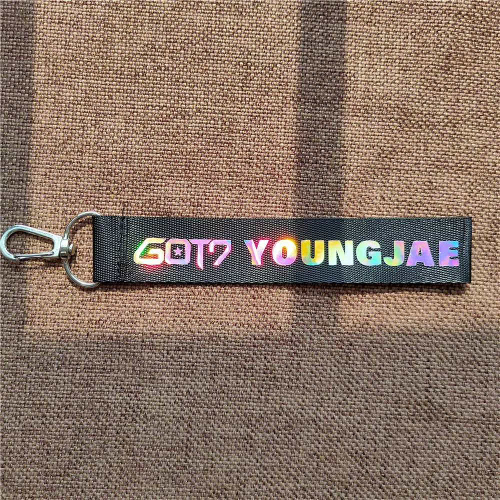 Модный Лазерный строп GOT7 1 шт. веревка для ключей с именем поставки kpop высокое