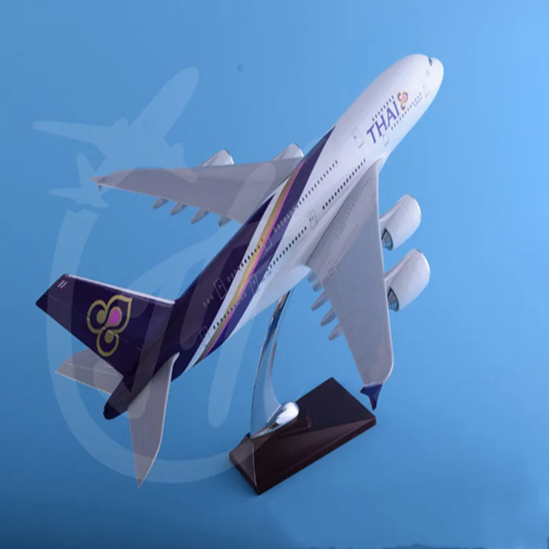 

Модель самолета A380, 45 см, тайские авиакомпании, офисные подарки и поделки, летающая модель, модели самолетов, игрушки