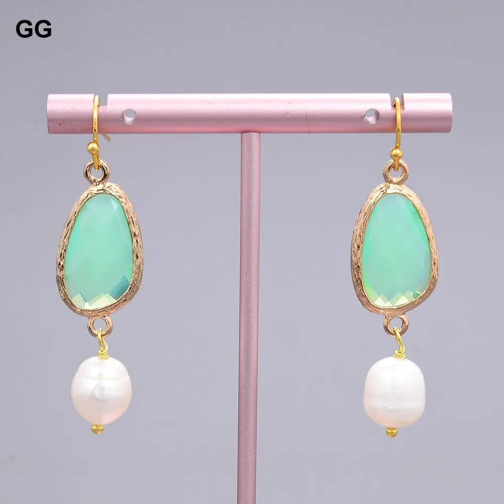 Серьги GG Jewelry с натуральным белым жемчугом зелеными красными синими аквабелыми