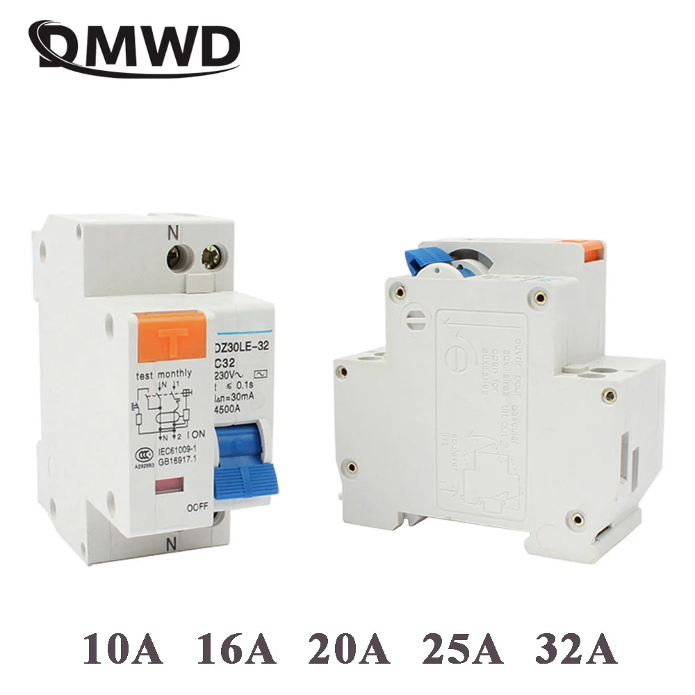Мини автоматический выключатель DMWD DPN Mini DZ30LE 32 1P + N 10A 16A 20A 32A220V 230V 50HZ 60HZ УЗО RCBO