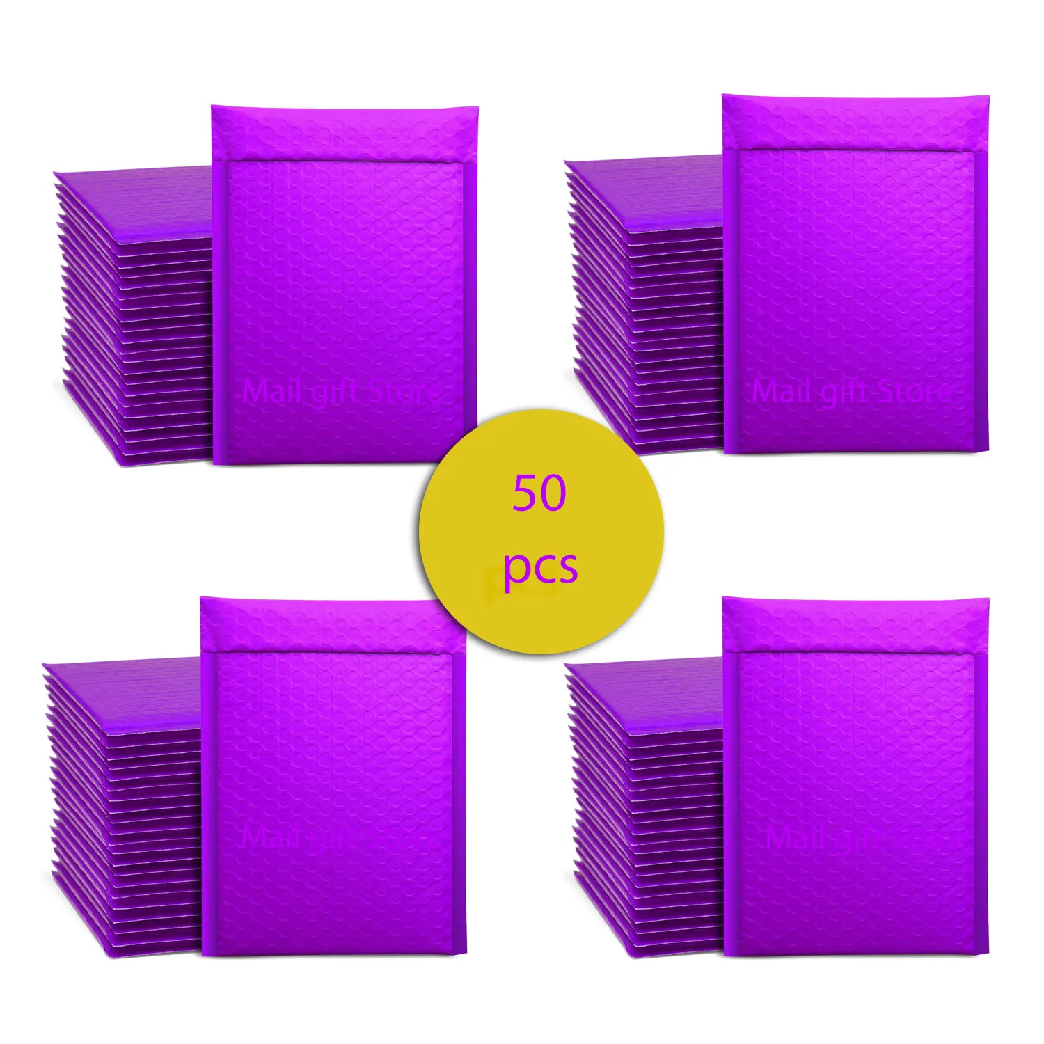 50Pcs Bubble Mailers Bags Packaging For Mailing Gift Poly Envelopes Bubble Mailers Padded Envelopes Purple White Black And Pink