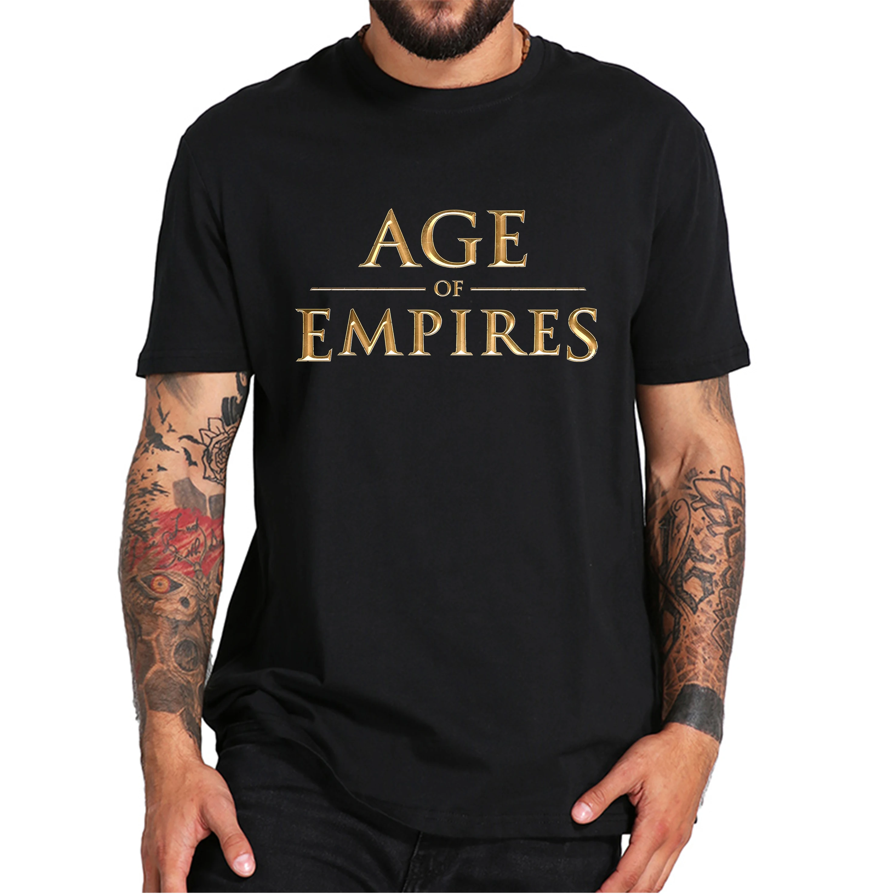 

Age Of Empires Logo T Shirt 2021 New Real-time Strategy Video Game Casual Tee Tops 100% Cotton EU Size Tshirt Gift For Gamers