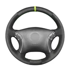 Ручной работы черная замша чехол рулевого колеса автомобиля оплетка для Mercedes Benz C класса W203 2000 2001-2005-2007 C32 AMG 2002-2003
