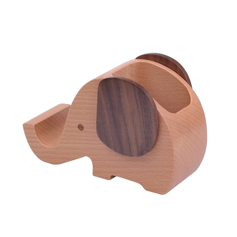 Деревянный слон держатель сотового телефона/подставка с ручкой и Настольный для