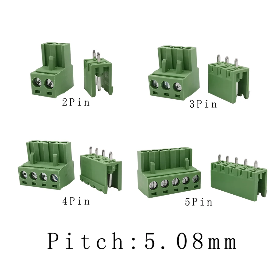 2EDG шаг 5 08 мм 2P 3P 4P 6-контактный PCB Винтовые клеммные колодки коннектор прямые