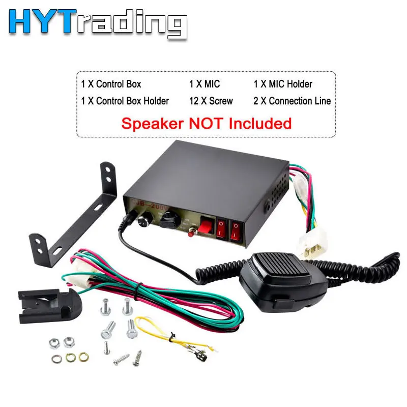 

12V 150dB 9 tones Alarm Horn Loud Car Polices Siren + Mic PA Speaker Electronic Horn Kit PA MIC System Volume Adjustable