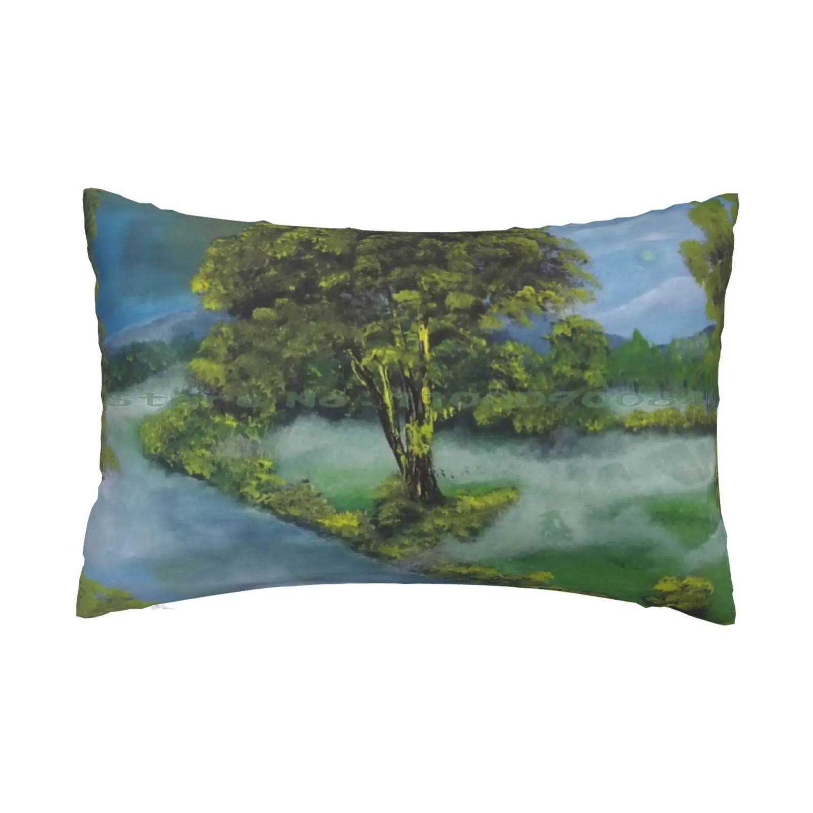 

Чехол с подушкой The Morning Dew 20x30 50*75, прямоугольная длинная домашняя наволочка для дивана, спальни, росы, ландшафта, зеленого, синего дерева, при...