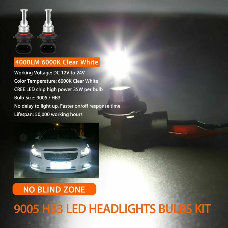 

6X Combo LED Headlights Bulb Fog Light for Toyota Corolla RAV4 H11 9006 9005 HID