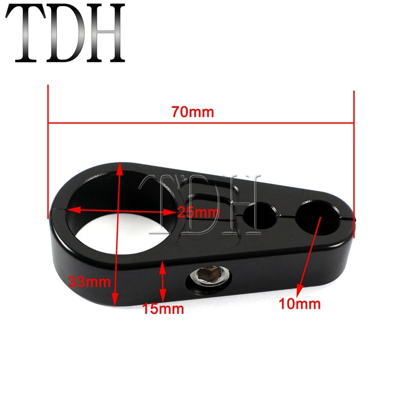 25mm Black 1 ''с фокусным расстоянием 25 мм или 1-1/4", маленького размера, круглой формы с диаметром 32 мм Рама мотоцикла руль черный клатч кабель зажим для тормоза держатель для Harley Cafe Racer Sportster - Цвет: 25mm Black