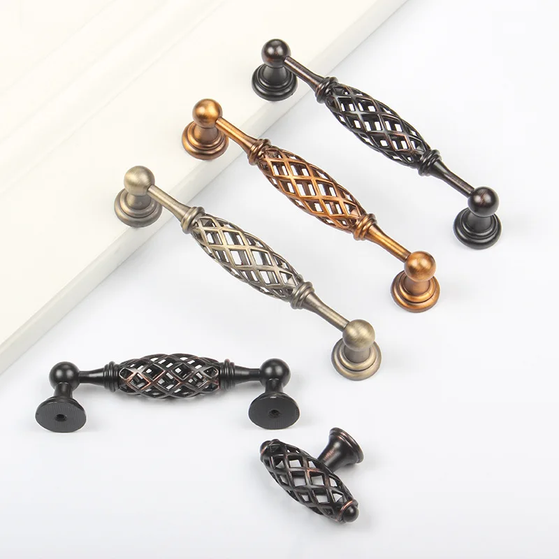 

Vintage Birdcage Door Antique Furniture Knobs and Handles for Kitchen Cabinets Closet handle Drawer Pull