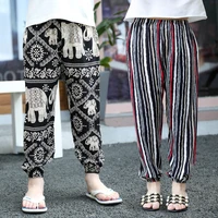 2 10y new summer children pants anti mosquito pants boys printed girls harem pants kids joggers teenager trousers baby clothing