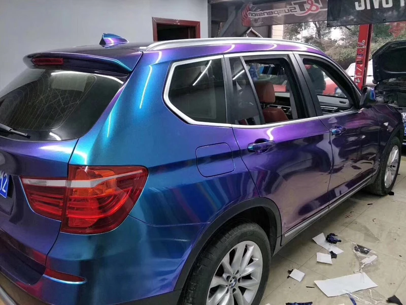 

Премиум Глянцевая жемчуг Хамелеон блестящая виниловая наклейка Фиолетовый Синий Хамелеон Автомобильная фотопленка с выпуском воздуха