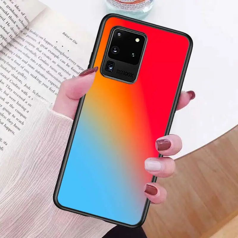 

Gradient Colorful for Samsung S20 FE Ultra Plus A91 A81 A71 A51 A41 A31 A21 A11 A72 A52 A12 Soft Black Phone Case
