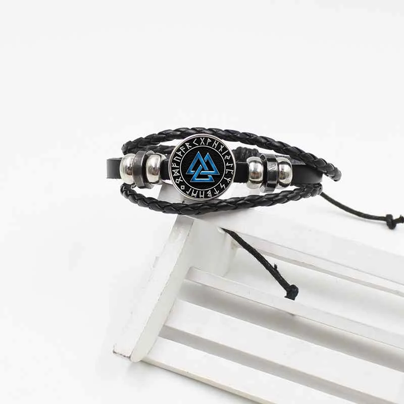 Кожаный плетеный браслет Новый в Европе и Америке скандинавский викинговый