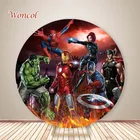 Woncol круглая фотография супергероя для мальчиков день рождения ребенок душ фотография Декорация Плакат обои реквизит