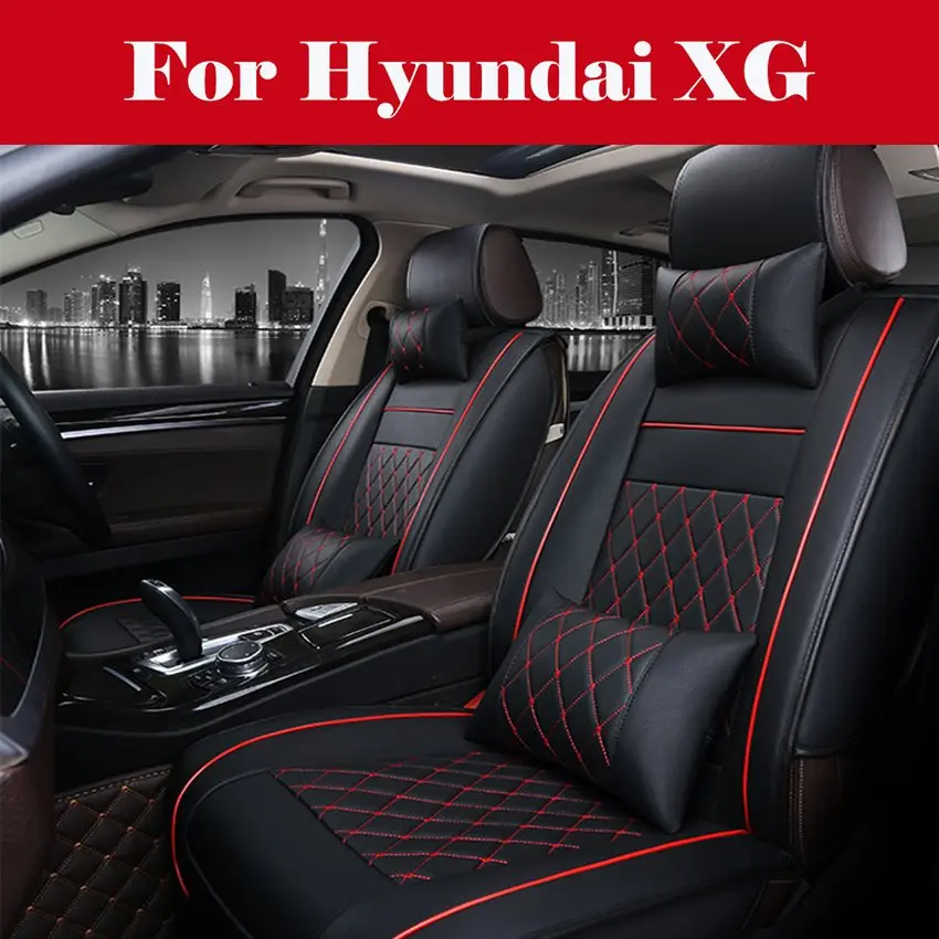 

Luxury Car Seat Cover 100% PU Leather 5 Seats Front+Rear SUV Cushions Universal Seat cushion For Hyundai XG